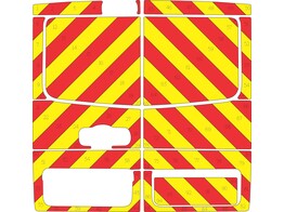 Striping Renault Trafic 2016- Chevrons T11500 Rouge/Jaune 10 cm - avec portes non vitrees