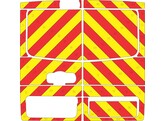 Striping Renault Trafic 2016- Chevrons T11500 Rouge/Jaune 10 cm - avec portes non vitrees