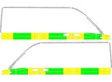 Striping Mercedes Sprinter 2018 L2H2 - Half Battenburg T11500 Vert/Jaune/Blanc  gauche   droite  2 p