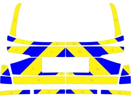 Striping Skoda Kodiaq 2021 - Chevrons T11500 Blue/Yellow 15 cm