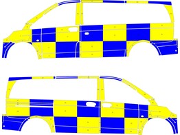 Striping Mercedes Vito Hekla Battenburg T11500 Blauw/geel