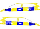 Striping Skoda Enyaq - Half Battenburg Blue/Yellow/White  left   right 