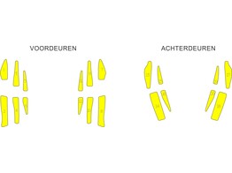 Striping Skoda Enyaq 2022 - Stroken op maat binnenkant deuren en kofferdeksel T11513 Geel