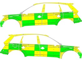 Striping Audi Q7 2023- - Battenburg KIT Groen/Geel  links  rechts 