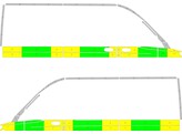 Striping Mercedes Sprinter 2018 L2H2 - Half Battenburg T11500 Vert/Jaune/Blanc  gauche   droite  1 p