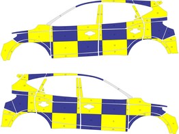 Striping MG - Battenburg T11513 Geel/Blauw PZ Geel