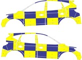 Striping MG - Battenburg T11513 Geel/Blauw PZ Geel