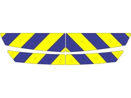 Striping Mercedes Vito 2016 - Half chevrons capot T11500 yellow/blue 10cm