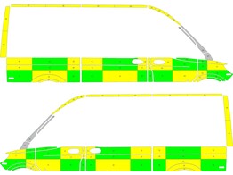 Striping Mercedes Sprinter 2018 L2H2 - Battenburg T11500 Vert/Jaune/Blanc  gauche   droite  2 portes