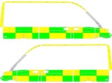 Striping Mercedes Sprinter 2018 L2H2 - Battenburg T11500 Yellow/Green/White  left   right  2 sliding