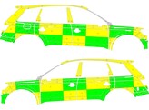 Striping Audi Q7 2015- - Battenburg KIT Green/Yellow  left   right 