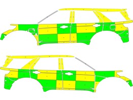 Striping Ford Explorer 2022 - Battenburg KIT Vert/Jaune  gauche   droite  AZ West