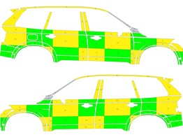 Striping Volvo XC90 2018 - Battenburg T11500 Grun / Gelb / Wei   links   rechts  - SMUR SAPG