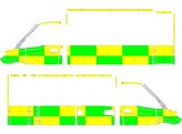 Striping Mercedes Sprinter Box Body Battenburg Green/Yellow/White  left   right  Ziekenhuis Oost-Lim