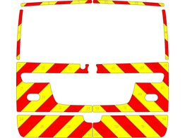 Striping MB Vito 2008 Chevrons rood/geel 10 cm klep