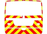 Striping MB Vito 2008 Chevrons rood/geel 10 cm klep