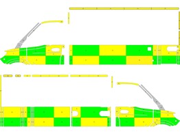 Striping Mercedes Sprinter Kast Battenburg Groen/Geel/Wit  links   rechts  Zuid-West Limburg