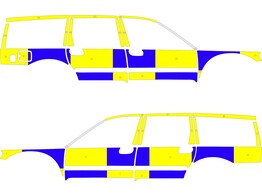 Striping Volvo XC70 old model - Battenburg T11500 Blue/Yellow/White