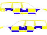 Striping Volvo XC70 old model - Battenburg T11500 Blue/Yellow/White