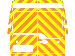 Striping Renault Master/Opel Movano/Nissan V400 H2 - Chevrons Orange/Yellow 10 cm 2 rear doors 270 