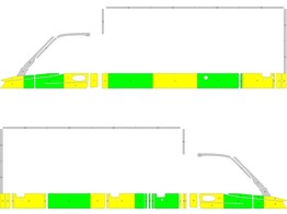 Striping Mercedes Sprinter Box Body half Battenburg Green/Yellow/White  left   right  Zds Brabant-Wa