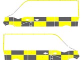 Striping Renault Master/Opel Movano L2H2 2014- Traffic Officer KIT Avery Prismatic Yellow / Oralite