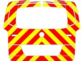 Striping Mercedes Vito 2015 - Chevrons T11500 Rouge/Jaune 10 cm - couvercle de coffre et vitre    ST