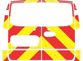 Striping Mercedes Vito H1 2016- portes arriere full rear chevrons rouge/jaune 20 cm