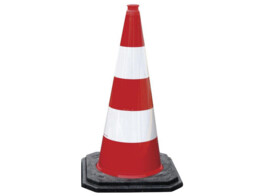 Cone de signalisation Reflex  film rouge/blanc reflechissant rouge/blanc classe II  750mm