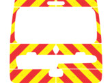 Striping Renault Kangoo 2009 - Chevrons T7500 Red/Yellow 10 cm - trunk lid with window