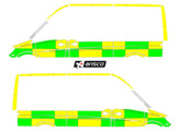 Striping Mercedes Sprinter 2013 L2H2 - Battenburg T11500 Green/Yellow/White KIT  left   right  - UZ