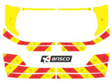 Striping Ford Focus Clipper 2017 - Chevrons T7500 Rood/Geel 10 cm 2 achterdeuren met ruiten