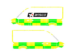 Striping Volkswagen Crafter 2017 L3H3 - Battenburg T11500 Green/Yellow/White  left   right  2 slidin