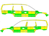 Striping Volvo XC70 2008-2016 Battenburg Green/Yellow/White  left   right  Jolimont 1-NKE-578