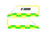 Striping Mercedes Sprinter 2013 L2H2 - Battenburg T11500 Groen/Geel/Wit  links   rechts  1 schuifdeur