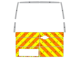 Striping Volkswagen Crafter 2017 H3 - Half Chevrons  under windows  T11500 Orange/Yellow/White 10 cm