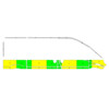 Striping Renault Trafic/Opel Vivaro 2010-2015 L1H1 - Half Battenburg Groen/Geel/Wit KIT  links   rechts  schuifdeur rechts