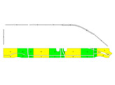 Striping Renault Trafic/Opel Vivaro 2010-2015 L1H1 - Half Battenburg Groen/Geel/Wit KIT  links   rechts  schuifdeur rechts