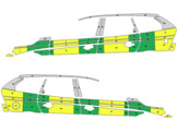 Striping Volvo XC60 2008-2016 Half Battenburg Groen/Geel/Wit  links   rechts 