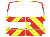 Striping Volkswagen Transporter T6 2016-2021 H1 - Chevrons T11500 Rood/Geel 20 cm - met ruitenwissers