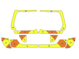 Striping Volvo XC70 2008-2016 Chevrons Orange/Yellow 15 cm YZD-591