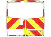 Striping Renault Trafic achterdeuren met ramen rear chevrons rood/geel 20cm Takeldienst LD