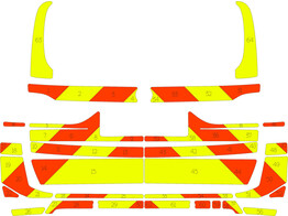 Striping BMW X7 2022- MUG Chevrons Yellow/Orange 15 cm