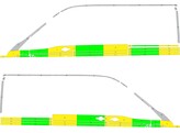 Striping Ford Transit L2H2 - Half Battenburg Green/Yellow/White  rechts links  1 schuifdeur HVK