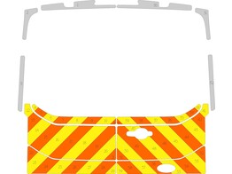 Striping Ford Transit H2 Half Chevrons T11500 Orange/Geel/Wit 10 cm