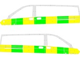 Striping Mercedes Vito L2 - Half Battenburg T11500 Groen/Geel/Wit KIT  links   rechts  2 schuifdeuren Croix-Rouge de Belgique