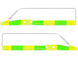 Striping Mercedes Sprinter -2018 L2H1 - Half Battenburg T11500 Vert/Jaune/Blanc  gauche   droite   2