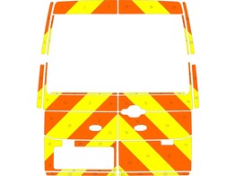 Striping MAN TGE/Volkswagen Crafter 2017 H3 - Chevrons Avery Prismatic Orange/Yellow 20 cm 2 rear do