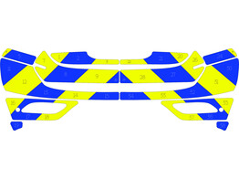 Striping Volvo V40 2012- Chevrons Blau/Gelb 15cm