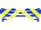 Striping Volvo V40 2012- Chevrons Blauw/Geel 15cm